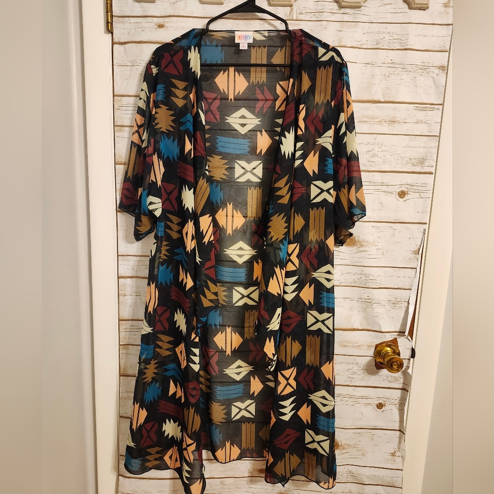 LuLaRoe Colorful Print Coverup Sheer Size Medium